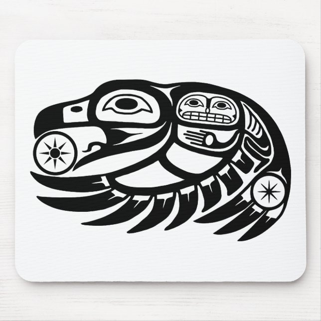 Raven Native American Design Mouse Mat (Front)