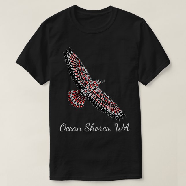 Raven Native American Haida Ocean Shores WA PNW Ar T-Shirt (Design Front)