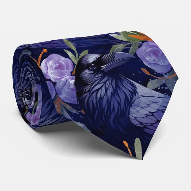 Raven Neck Tie (Rolled)