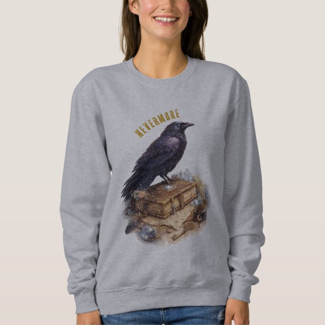 Raven Never More Mystical Crow Unisex Sweatshirt (Front)