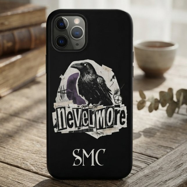 Raven Nevermore Gothic Case-Mate iPhone Case (Gothic raven nevermore phone case for literature fans and Halloween events)