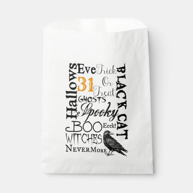 Raven Nevermore Halloween Party Favour Bags (Front)