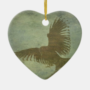 Raven of Poe's Poetry Ceramic Tree Decoration