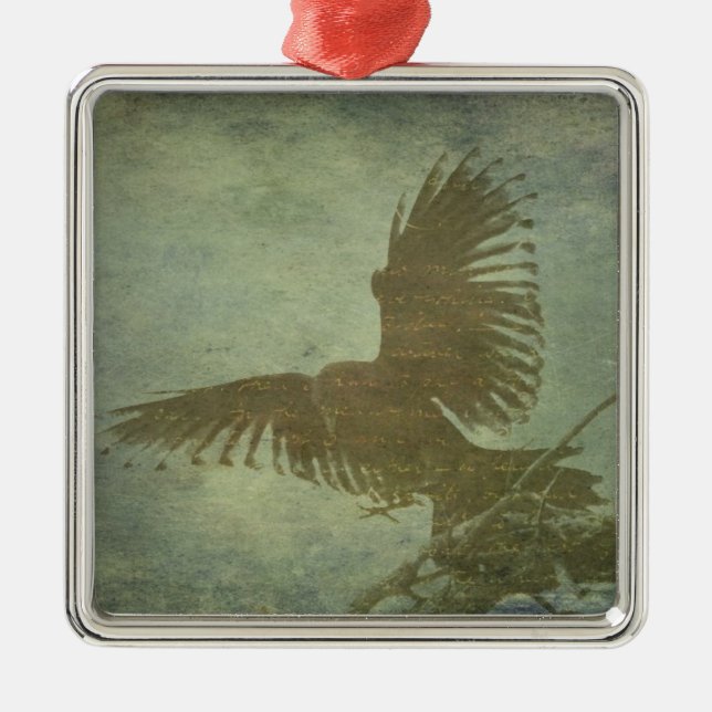 Raven of Poe's Poetry Metal Tree Decoration (Front)