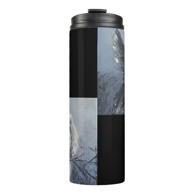 Raven Oil Painting Symbol Wisdom Mystery Meditatio Thermal Tumbler (Front)