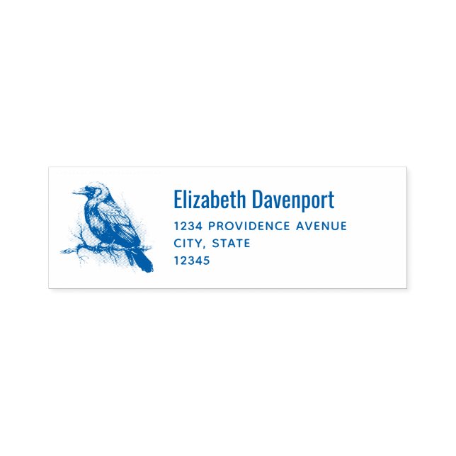 Raven on a Branch Illustration Address Self-inking Stamp (Design)