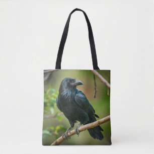 Raven on a Branch Tote Bag