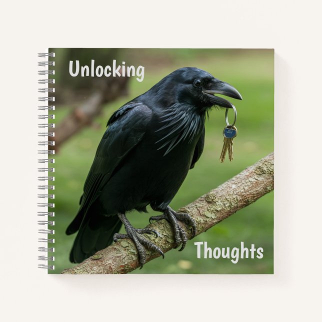 Raven on a Branch with Key Notebook (Front)