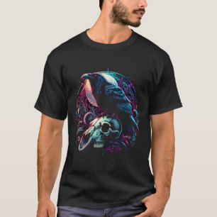 Raven on a Skull, Gothic T-Shirt