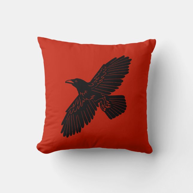 Raven On Red Cushion (Front)