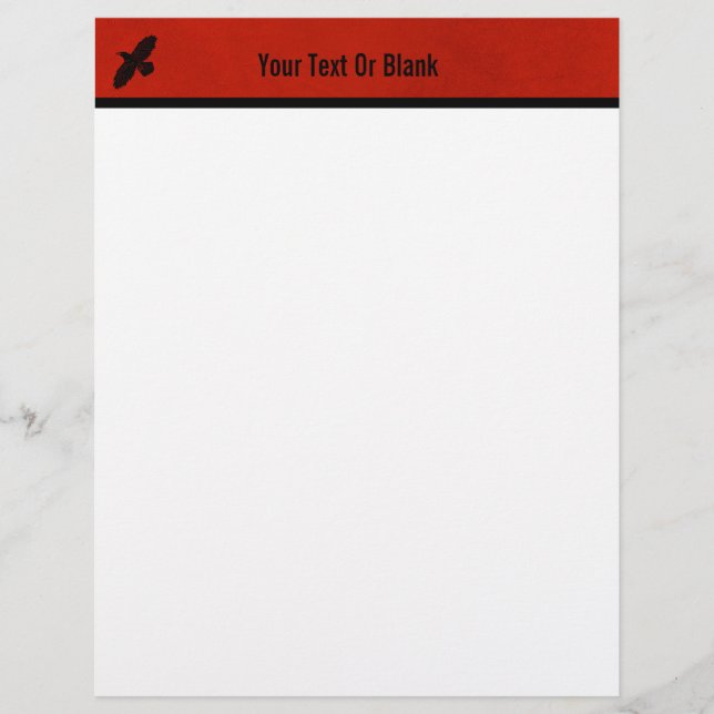 Raven On Red Custom Letterhead (Front)