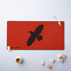 Raven On Red Desk Mat