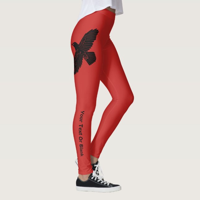 Raven On Red Leggings (Right)