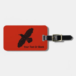 Raven On Red Luggage Tag