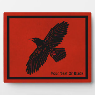 Raven On Red Plaque