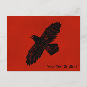 Raven On Red Postcard