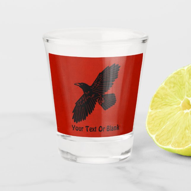 Raven On Red Shot Glass (Front)