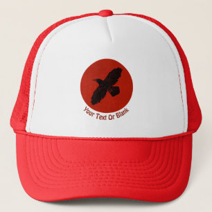 Raven On Red Trucker Hat