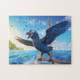 Raven On Sailing Trip In The South Seas Jigsaw Puzzle