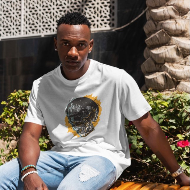 Raven On Skull Illustration   T-Shirt (Creator Uploaded)