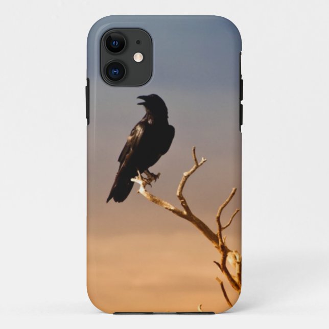 Raven on Sunlit Tree Branches, Grand Canyon Case-Mate iPhone Case (Back)
