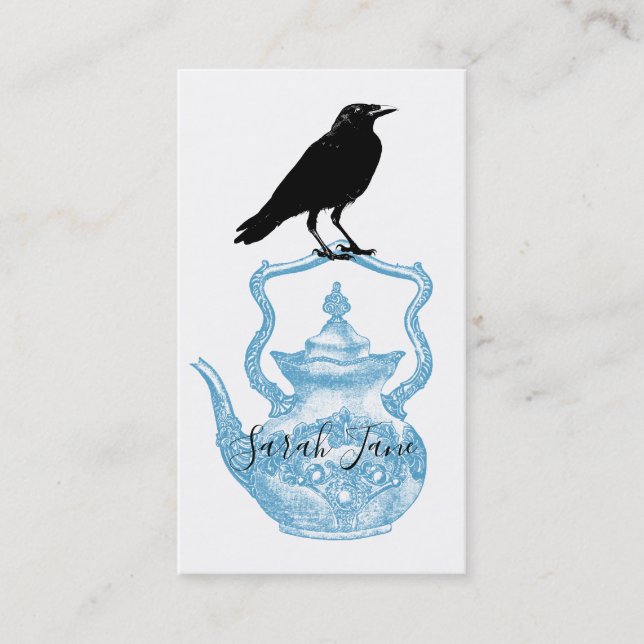 Raven On The Blue Teapot Business Card (Front)