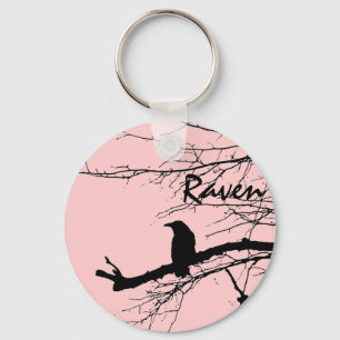 Raven on the Tree Key Ring