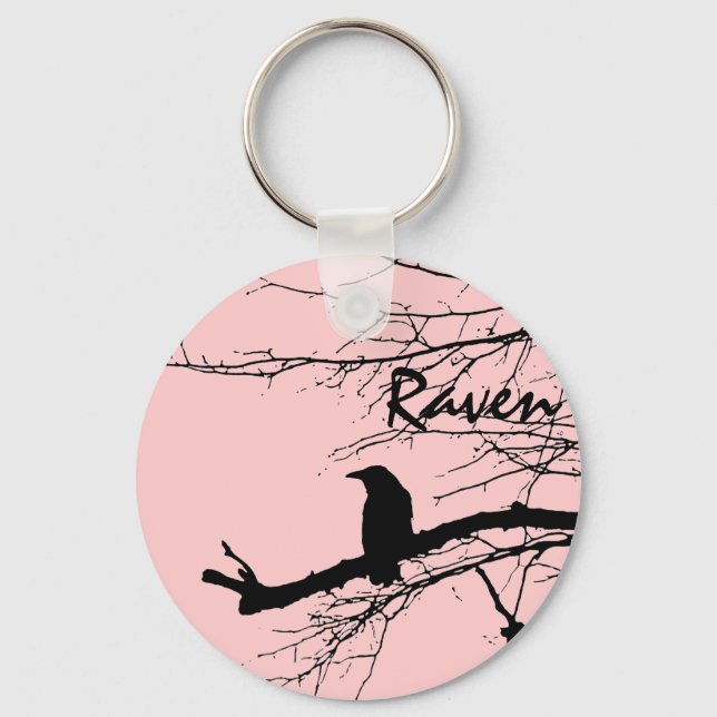 Raven on the Tree Key Ring (Front)
