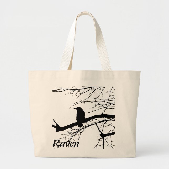 Raven on the Tree Large Tote Bag (Front)