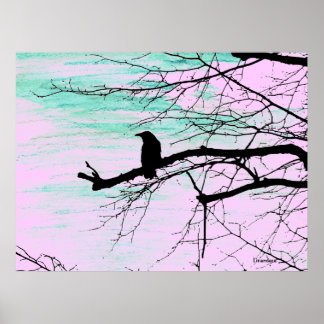 Raven on the Tree Poster