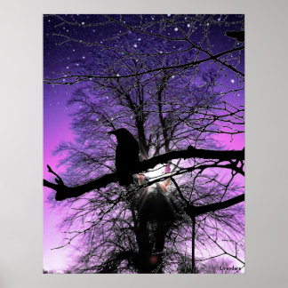 Raven on the Tree Poster