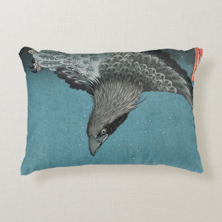 Raven Over a Winter Landscape Decorative Cushion