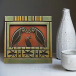 Raven Parents & Ants Art Deco Nouveau Wall Decor Tile<br><div class="desc">This ceramic tile features two birds and floral patterns reminiscent of the iconic style of Mackintosh. He was a prominent Scottish architect, designer, and artist of the Art Nouveau movement. Clean lines, geometric shapes, and a strong sense of symmetry characterise his work. These elements are beautifully represented in our collection...</div>
