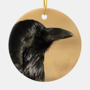 raven profile ceramic tree decoration