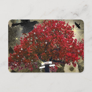 Raven Red Tree Tree Gothic RSVP Card