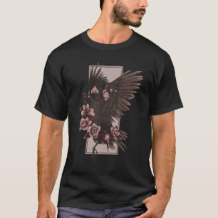Raven Roses Gothic Mediaeval Wicca Witchcraft Occu T-Shirt