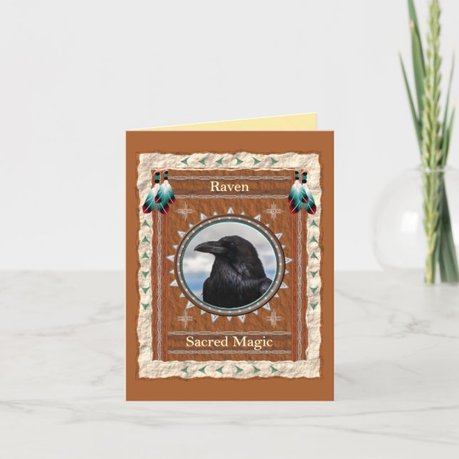 Raven  -Sacred Magic- Custom Greeting Card (Front)
