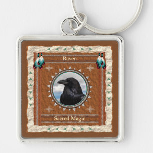 Raven Sacred Magic Energy Key Ring