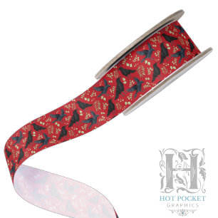 Raven Satin Ribbon in Red