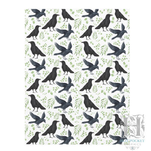 Raven Scrapbook Paper in White