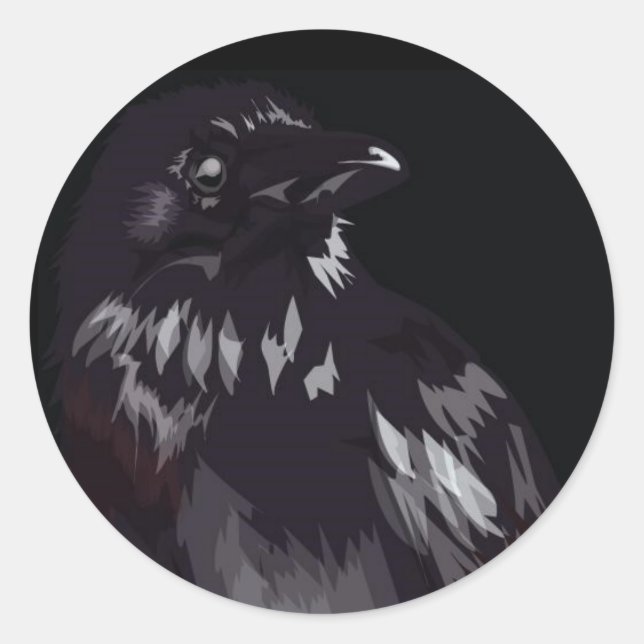 raven-shirt classic round sticker (Front)