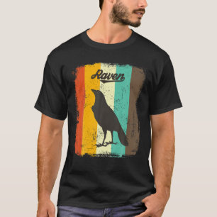 Raven Shirt Retro 70s Vintage Bird Lover Art Tshir