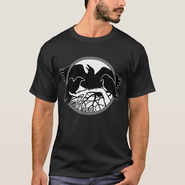 Raven Shirts Raven Cool Crow Bird Art T-shirt (Front)