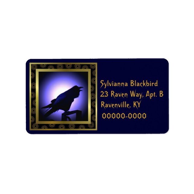 Raven Silhouette Against the Moon Label (Front)