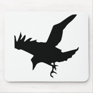 Raven Silhouette Mouse Mat