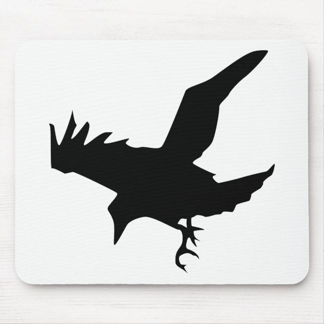 Raven Silhouette Mouse Mat (Front)