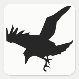 Raven Silhouette Square Sticker