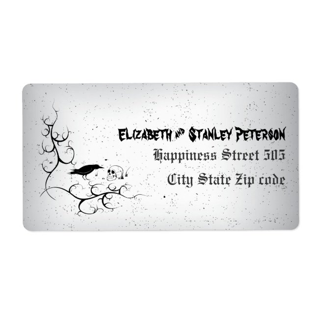 Raven, skull and ornate corner Gothic wedding (Front)