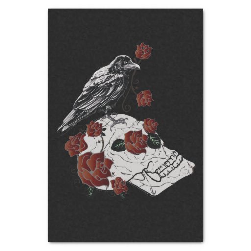 Image of Raven, Skull & Roses Gift Tissue Paper