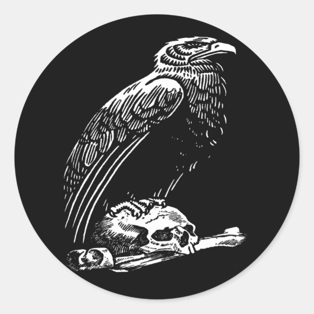 Raven Skull Sticker (Front)